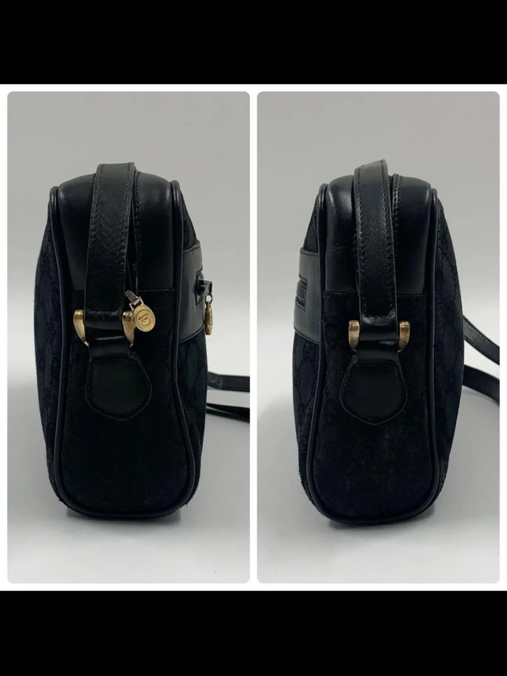 Gucci Black Signature Canvas Messenger with Green-Red Web